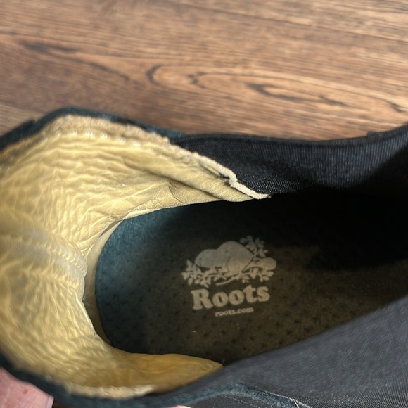 ROOTS SUPER-RARE SIZE 13 ANKLE BOOTS WITH ELASTIC SIDES PEBBLED BLACK LEATHER - Picture 2 of 9